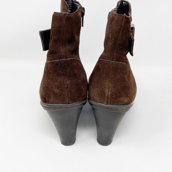 Strictly Comfort Womens Brown Suede Leather Zip, Heel Bootie Size 10 - Picture 5 of 11